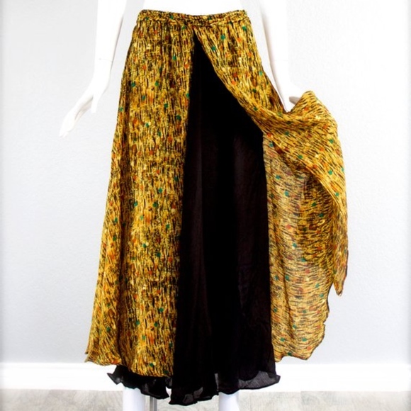 1970's Rare Chez Zvanni India SILK Skirt - Picture 3 of 6